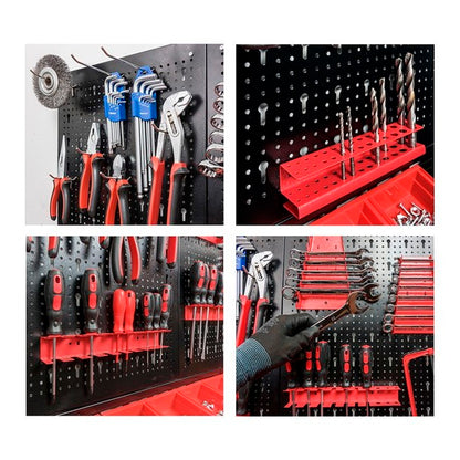 Crochets fermés pour le montage de pinces et d'outils rotatifs sur le panneau perforé