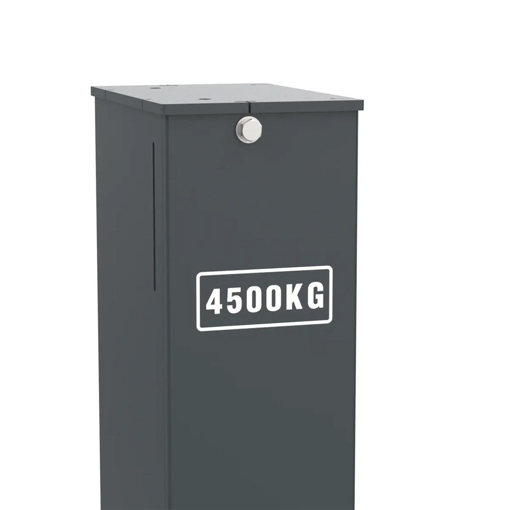 Podnośnik dwukolumnowy WARTER JBL510 – zbliżenie na szczyt stalowej kolumny z białym napisem 4500KG określającym udźwig.