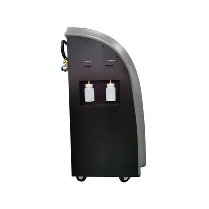 Smart Equipment SM20 widok boczny z dwoma zbiornikami oleju Drain Oil i Charge Oil oraz złączem przyłączeniowym