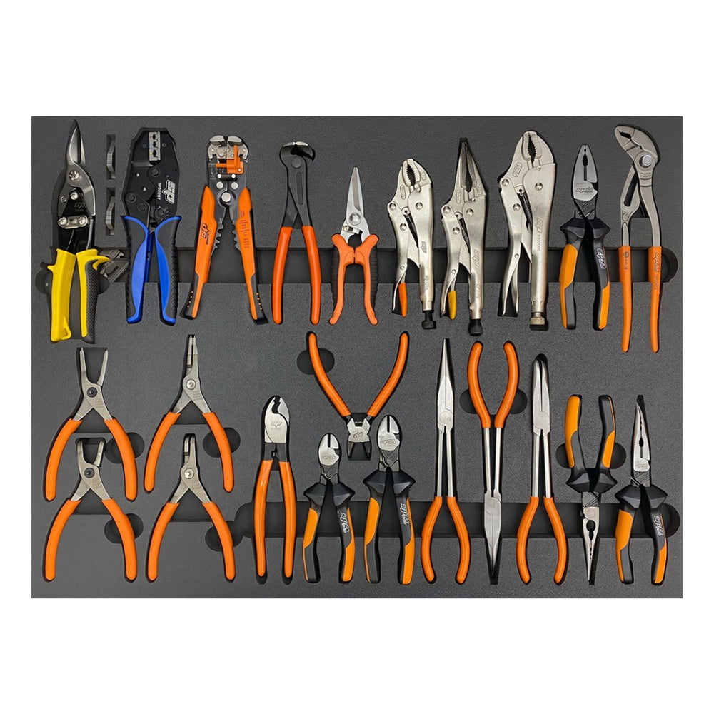 Szczypce i nożyce SP Tools SPUSS075 we wkładzie piankowym EVA.