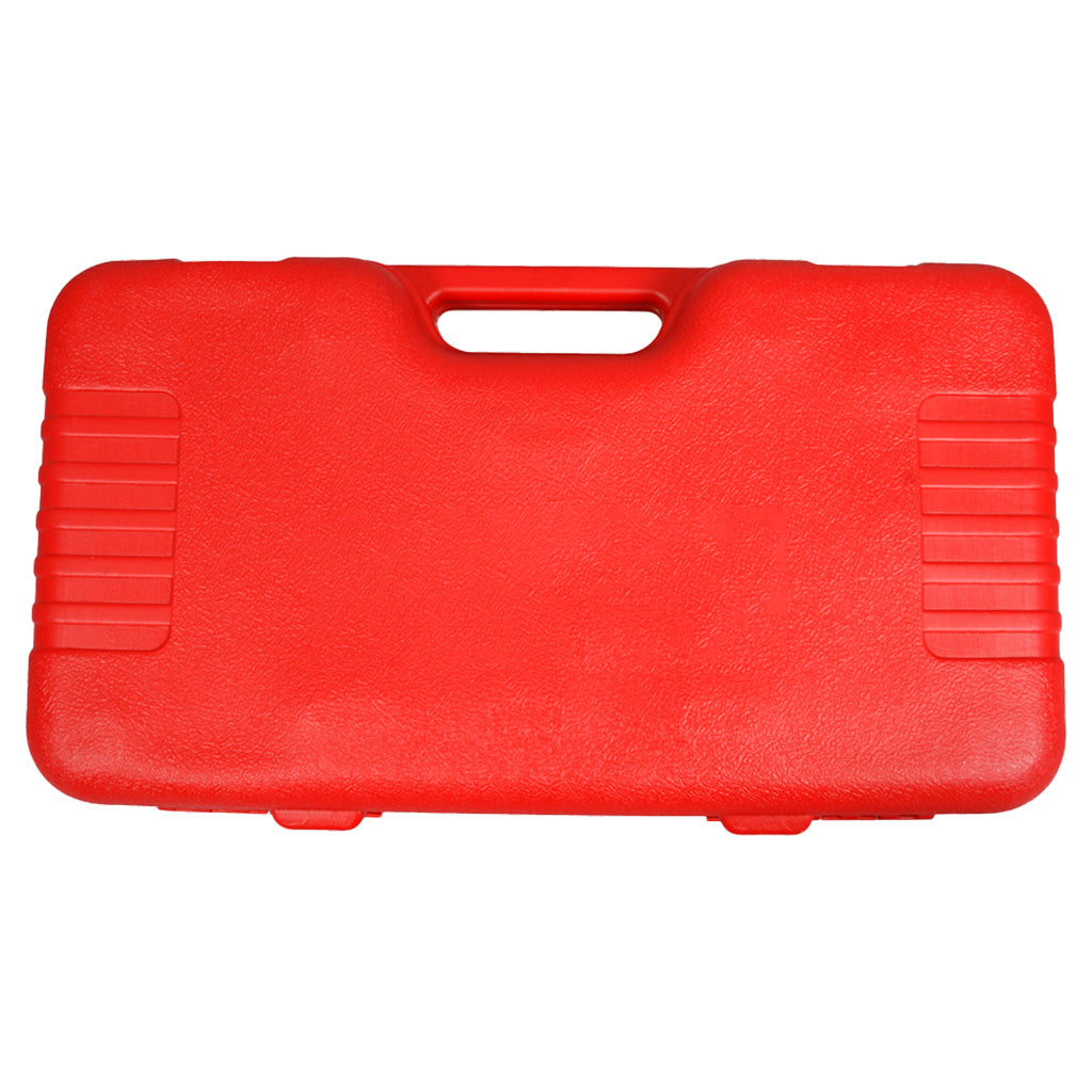 Czerwona walizka transportowa zestawu do wyciskania tulei i łożysk – trwałe etui ułatwiające przechowywanie i przenoszenie narzędzi