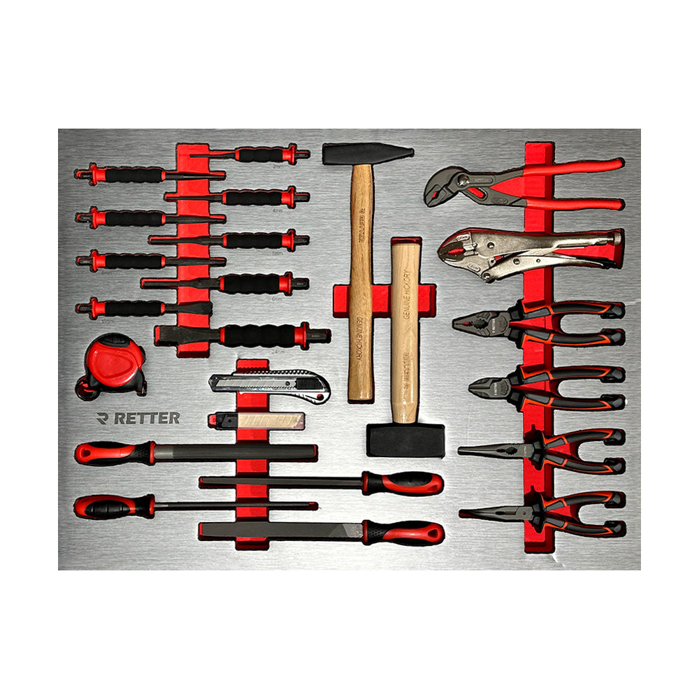 Wózek warsztatowy RETTER R13 PRO organizer ze szczypcami, młotkiem ślusarskim i pilnikami