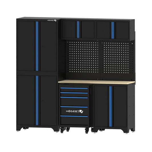 Zabudowa warsztatowa Hogert HT7G580A Modul A z szafkami, blatem i mobilna szafka.