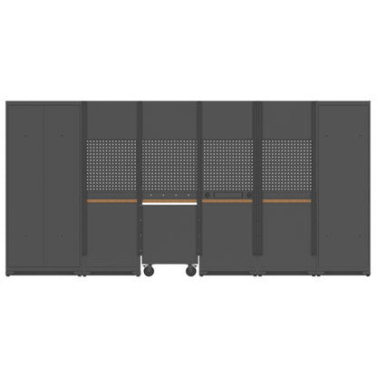 Retter RT-2000 workshop structure showing the rear wall of the modules and perforated walls.