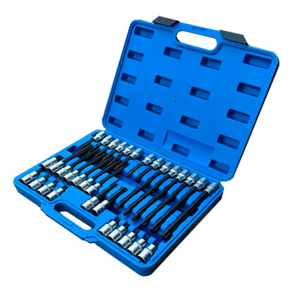 Zestaw narzędzi Zestaw bitów udarowych Torx RETTER RTD1155 32 el. Torx 1/2" – zbliżenie na detale konstrukcyjne oraz złącza