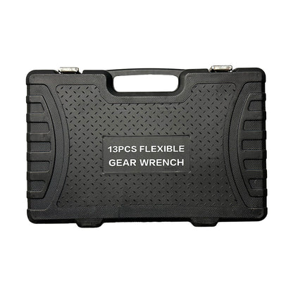 Walizka zestawu 13 elastycznych kluczy z grzechotką – trwałe etui ułatwiające przechowywanie i transport narzędzi