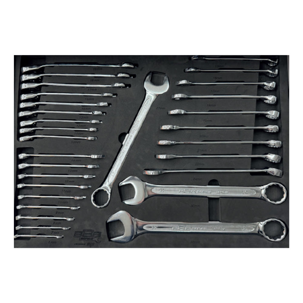 Zestaw kluczy plasko-oczkowych SP Tools 888 Series T850022 30 elementow we wkladzie EVA.