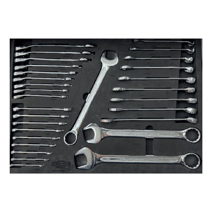 Zestaw kluczy plasko-oczkowych SP Tools 888 Series T850022 30 elementow we wkladzie EVA.