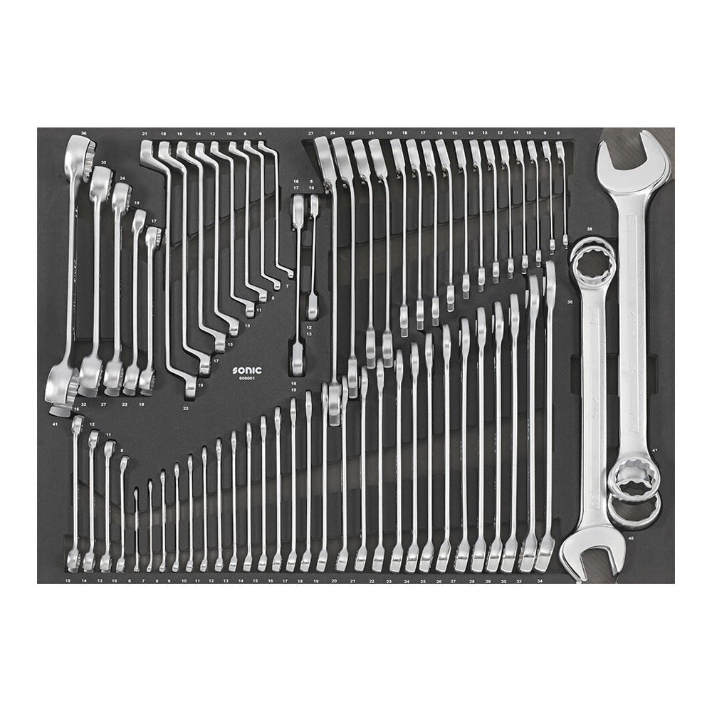 Zestaw kluczy Sonic 606601 66 elementow w czarnym wkladzie piankowym SFS-XL.