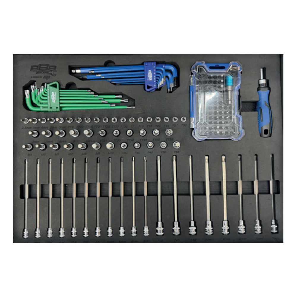 Zestaw nasadek bitowych i kluczy SP Tools 888 Series T850052 155 elementow we wkladzie EVA.