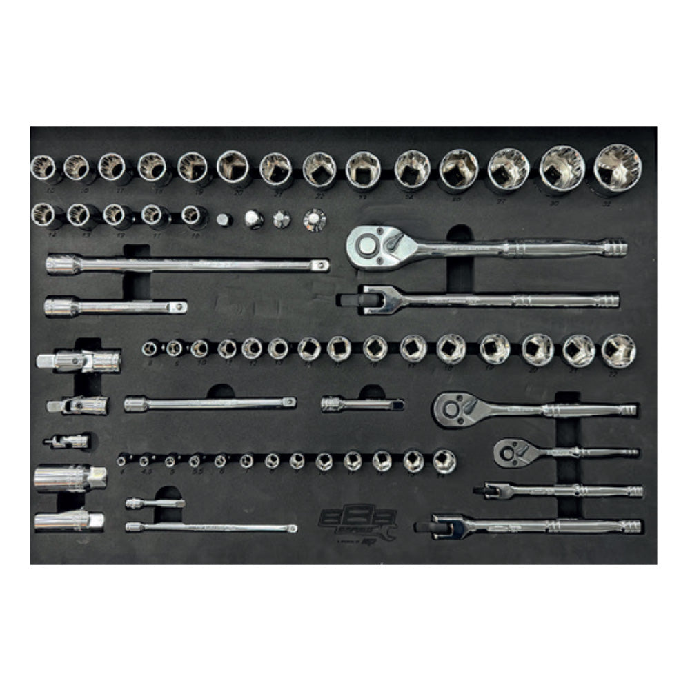 Zestaw nasadek i akcesoriow SP Tools 888 Series T850002 68 elementow we wkladzie EVA.