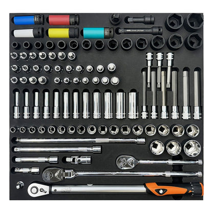 Zestaw nasadek i kluczy dynamometrycznych 1/2 SP Tools SPUSS031 we wkładzie EVA.