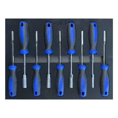 Zestaw wkretakow nasadowych SP Tools SP00660 9 elementow we wkladzie EVA.