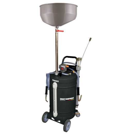 Zlewarko-wysysarka do oleju Smart Equipment Evolution SM 80 o pojemności 80l z misą zlewczą.
